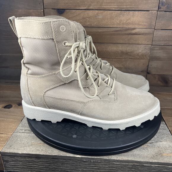 Sorel Caribou OTM Womens Size 9 Beige Suede Waterproof Ankle Lace Up Boots - Picture 1 of 10
